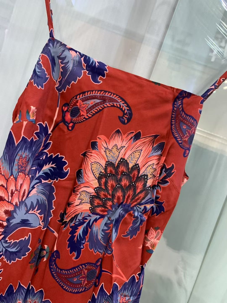 Farm Rio Luang Red Maxi Dress, Size XS/S/M/L/XL