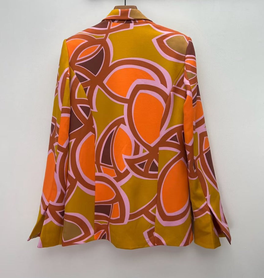 Alexis Solari Abstract Twill Blazer in Maroon, Size XS/S/M/L