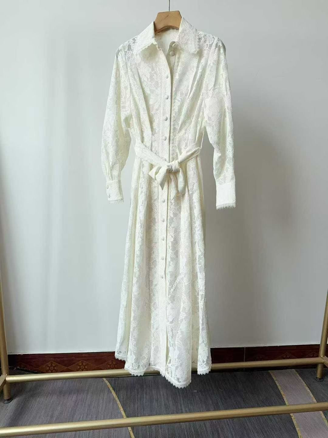 Zimmermann Pleated Lace Midi Dress, Size AU 0P/0/1/2