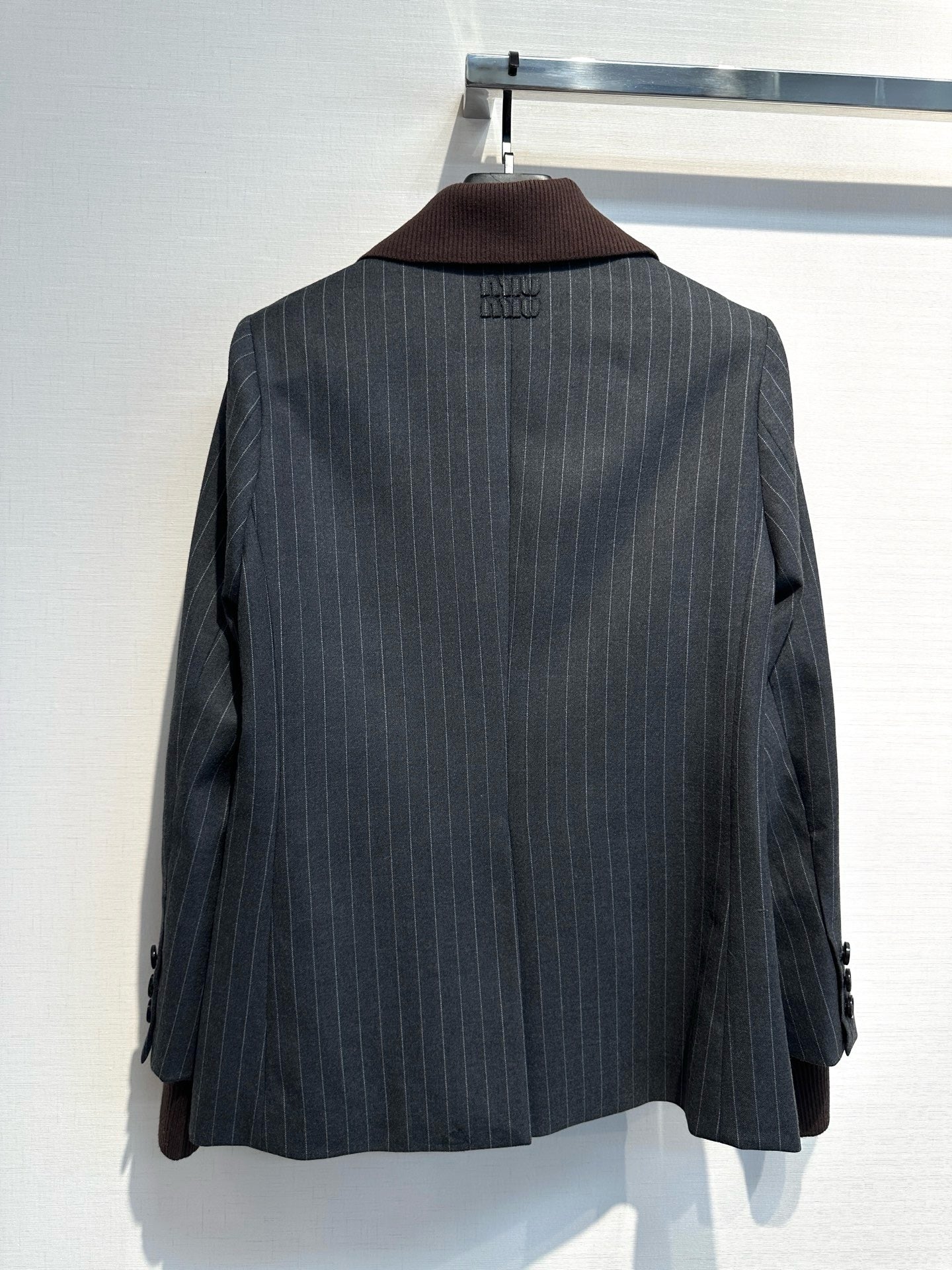 Miu Miu Pinstripe Single-Breasted Blazer Jacket & Pants Set, Size 36/38/40