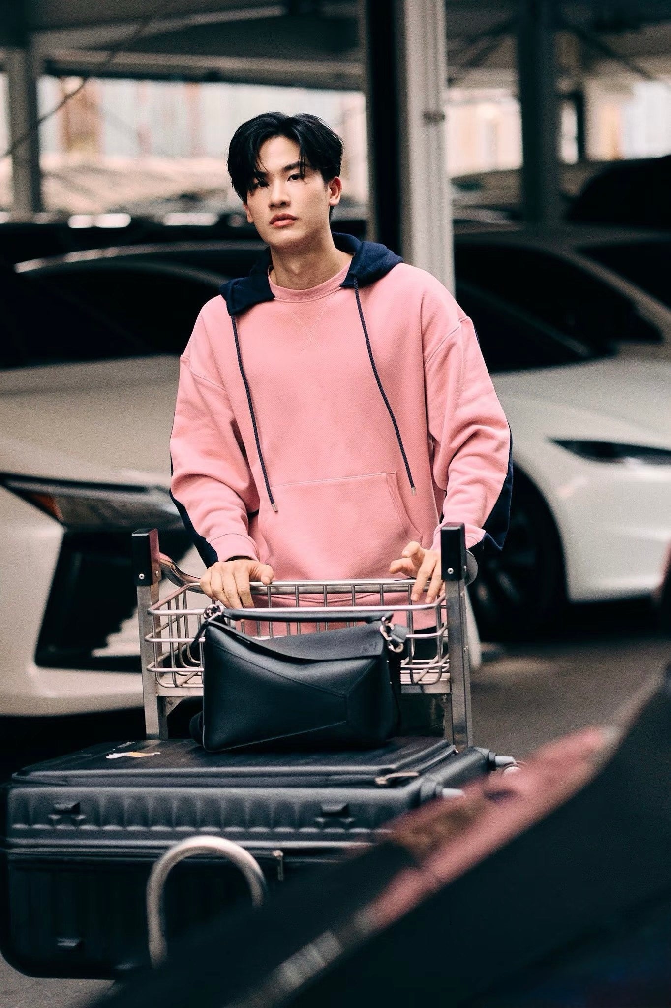 Loewe Hoodie in Pink/Green, Size S/M/L/XL
