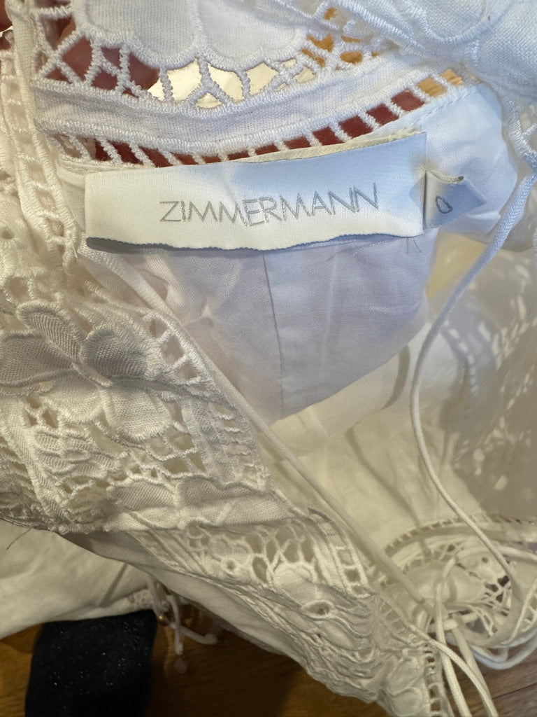 Zimmermann Linen Cami and Shorts Set in White, Size AU 0/1
