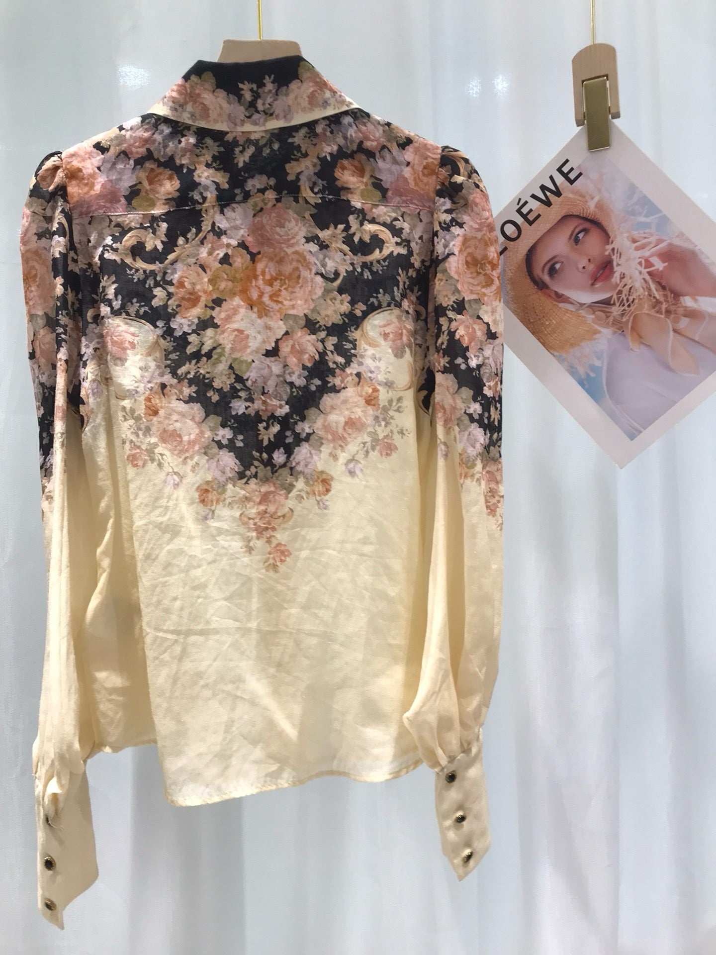 Zimmermann Floral Ramie Bouse & Midi Linen Skirt Set, Size AU 0/1/2/3