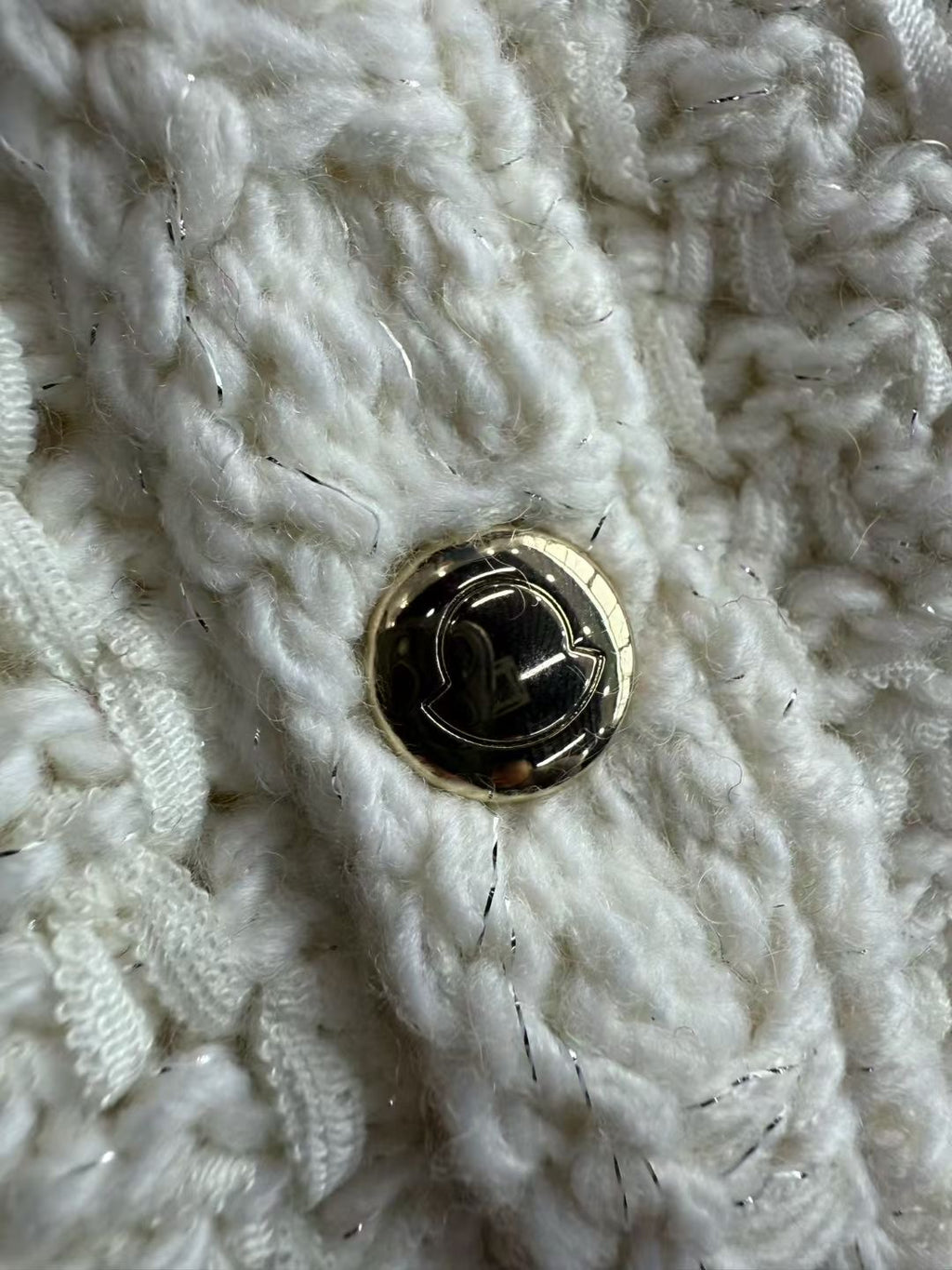 Moncler Padded Wool & Cotton Long Cardigan, Size 0/1/2/3