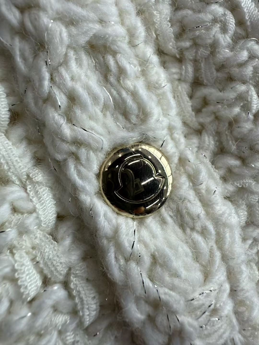 Moncler Padded Wool & Cotton Long Cardigan, Size 0/1/2/3