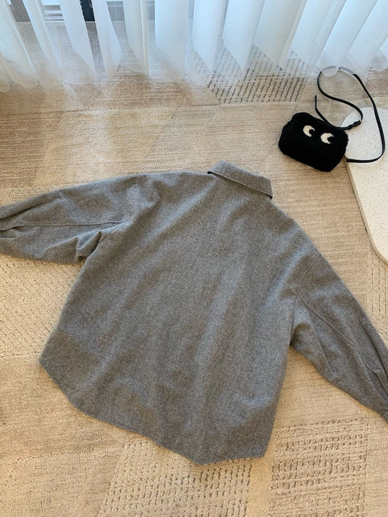 Prada Cashgora Caban Jacket in Gray, Size 36/38/40