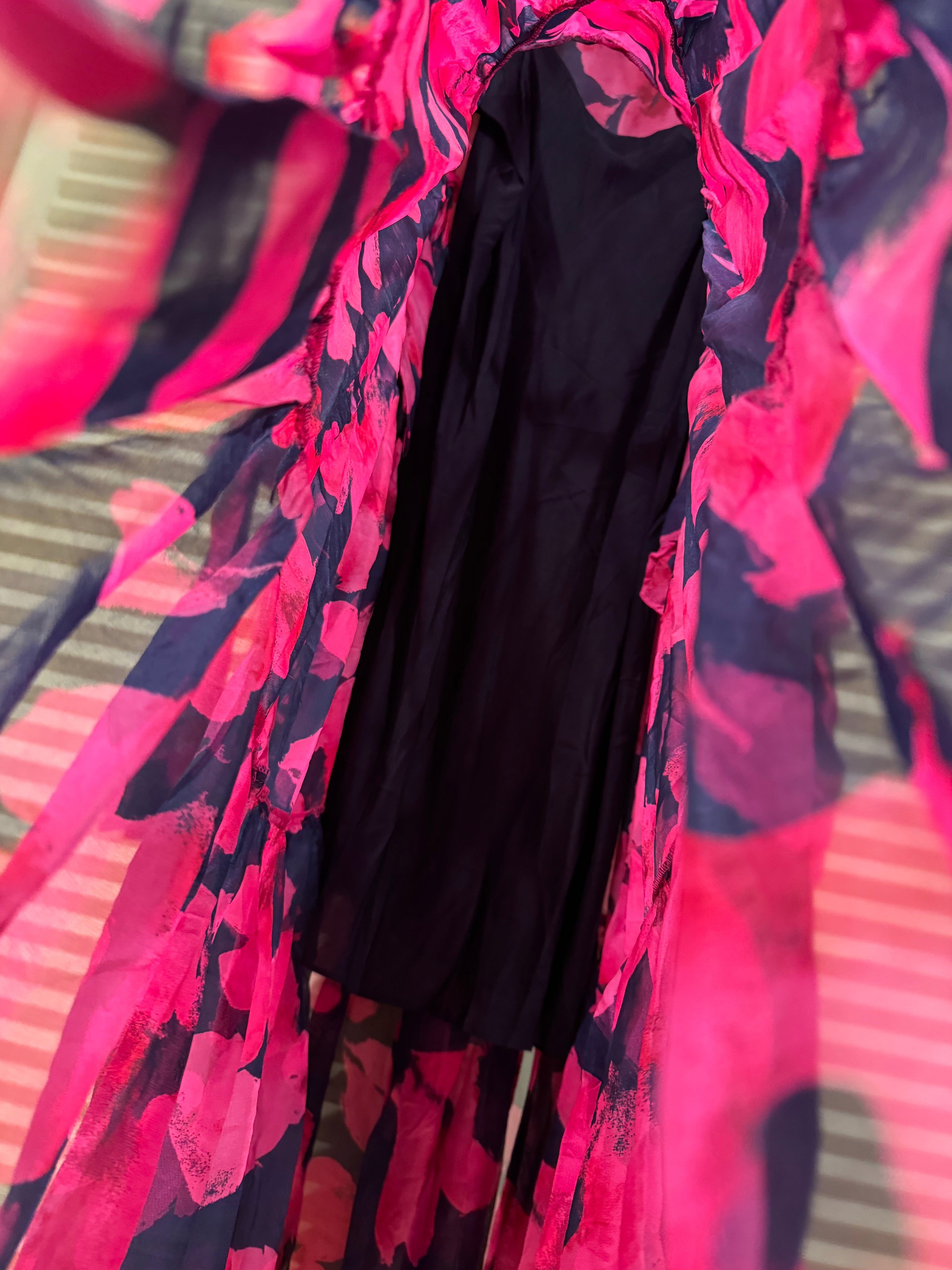CH Carolina Herrera Silk Floral Belted Maxi Dress, Size XS/S/M/L/XL