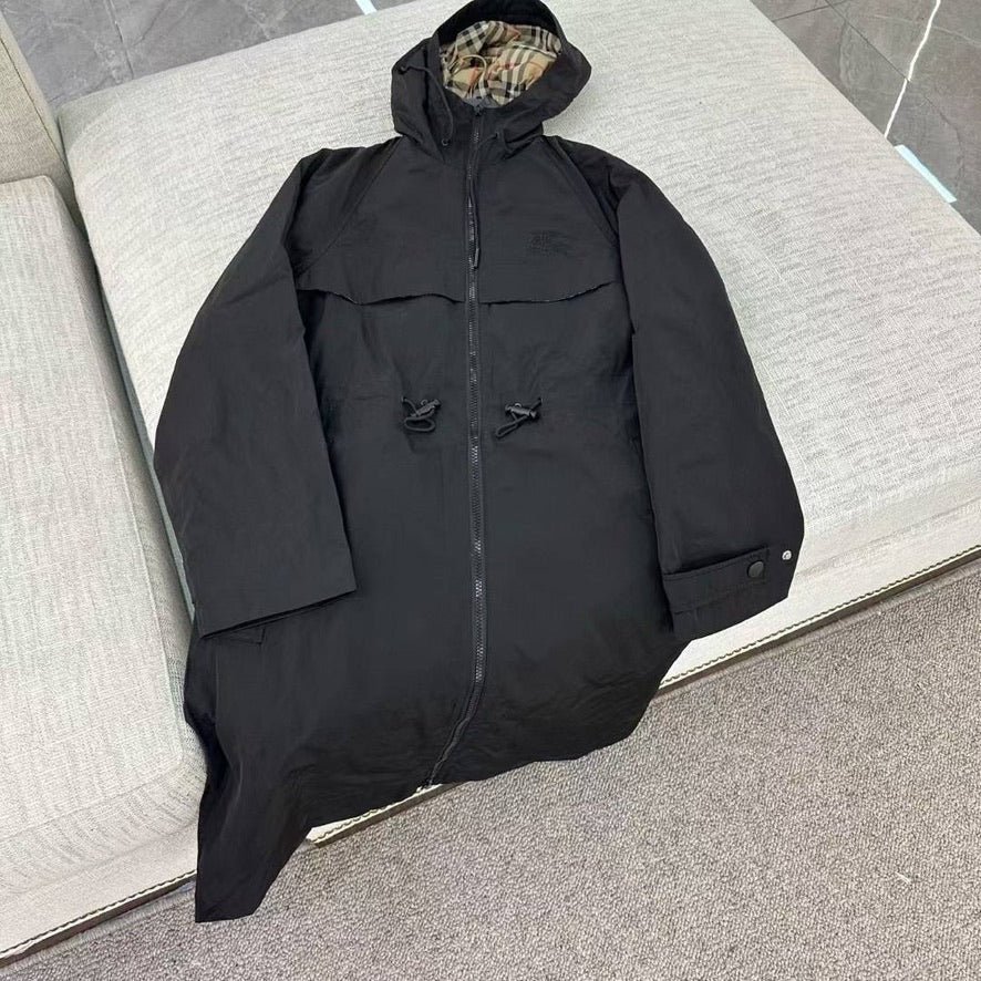 Burberry EKD Zip-Up Lightweight Hooded Parka, Size US 2/4/6/8