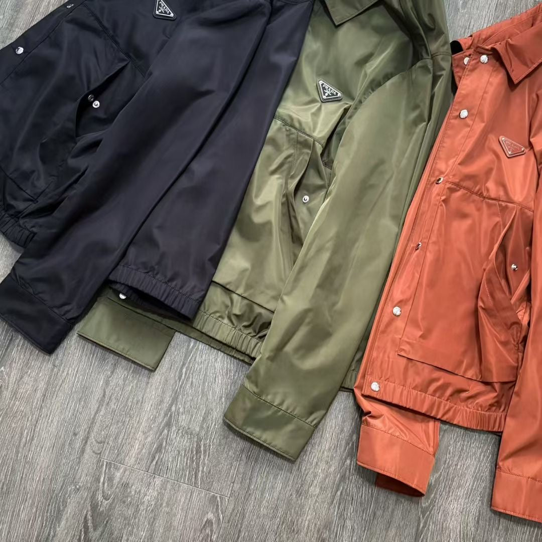 Prada Re-Nylon Jacket in Black/Green/Red, Size S/M/L/XL/XXL