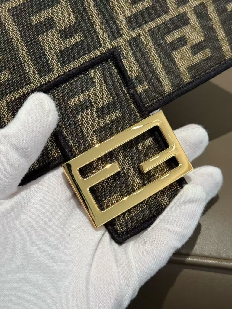 Fendi Medium Size Baguette Fabric Brown