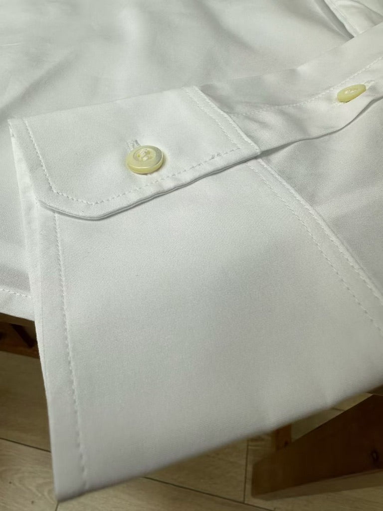 Prada Women White Cotton Poplin Dress Shirt, Size FR 36/38/40/42