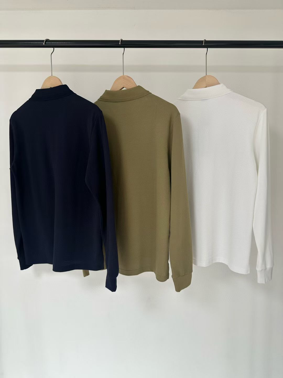 Burberry Long Sleeve Cotton Polo Shirt in Green/White/Blue, Size S/M/L/XL/XXL