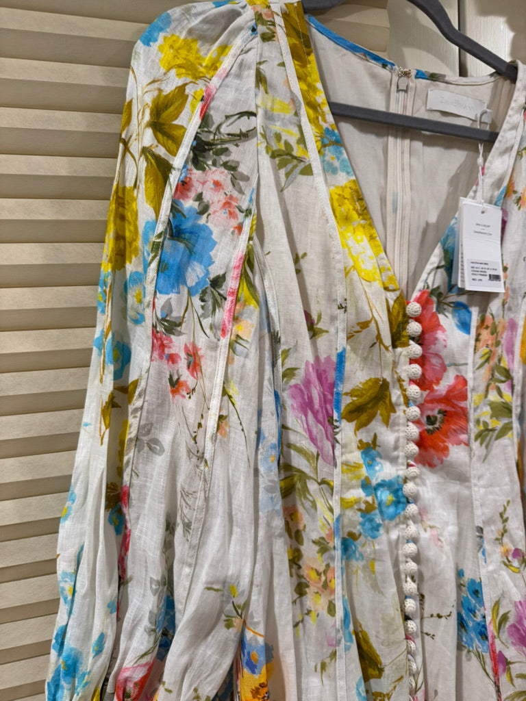 Zimmermann Halcyon Paneled Linen Mini Dress, Size AU 3 (Pit to Pit 17 in)