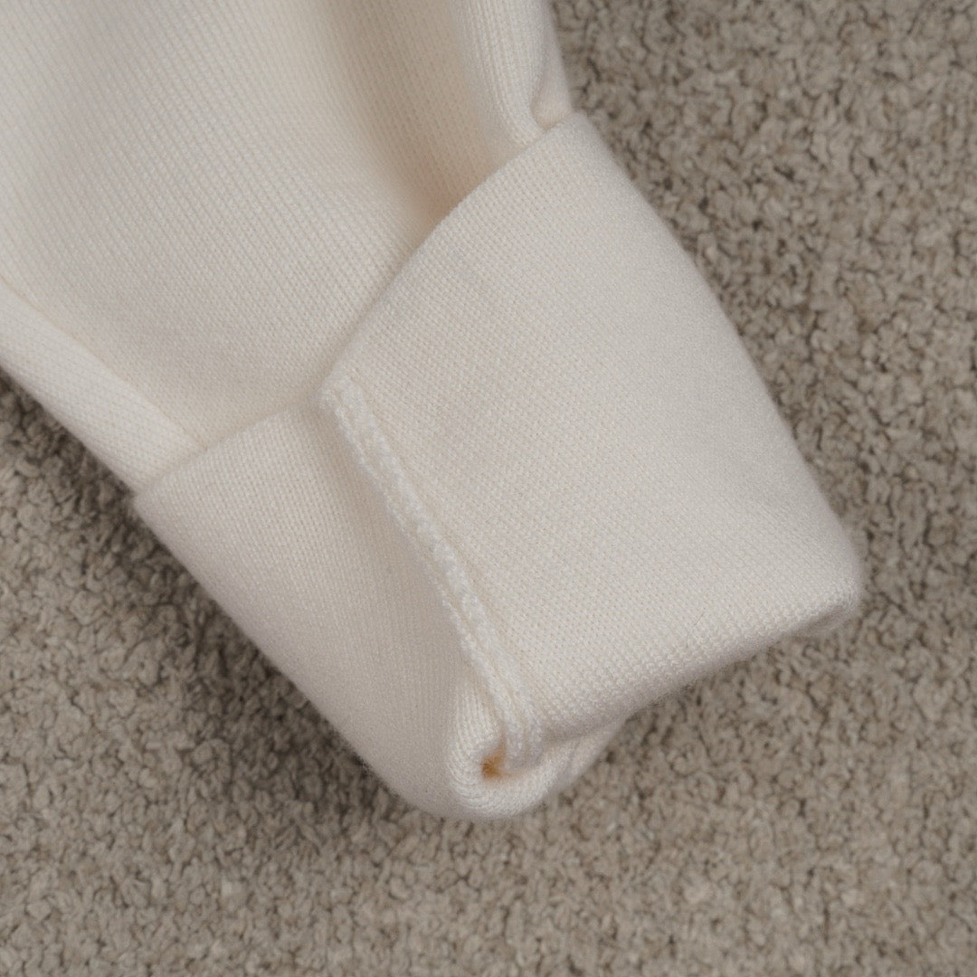 Loewe Wool Anagram Zip-Up Hoodie in White/Black, Size S/M/L