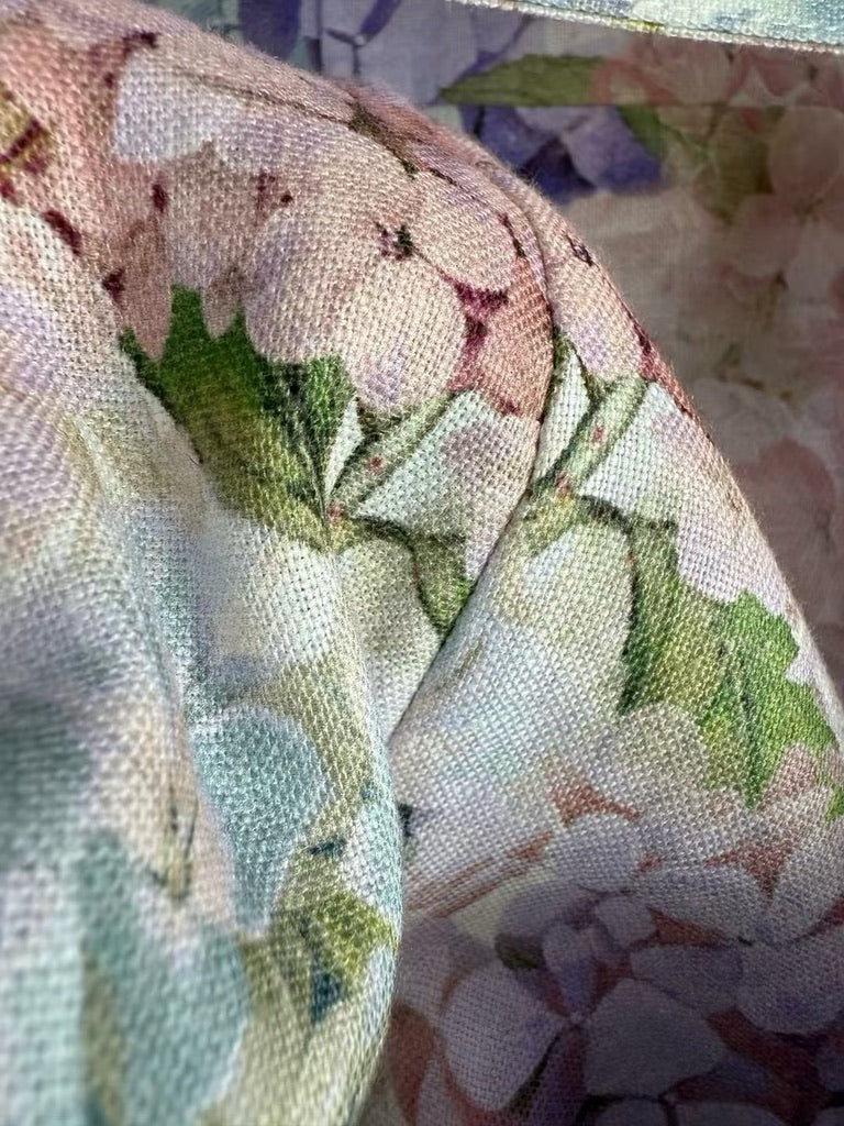 Zimmermann Floral Belted Linen Midi Dress, Size AU 1/2/3
