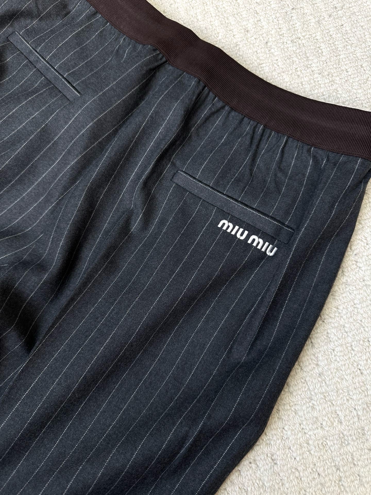 Miu Miu Pinstripe Single-Breasted Blazer Jacket & Pants Set, Size 36/38/40