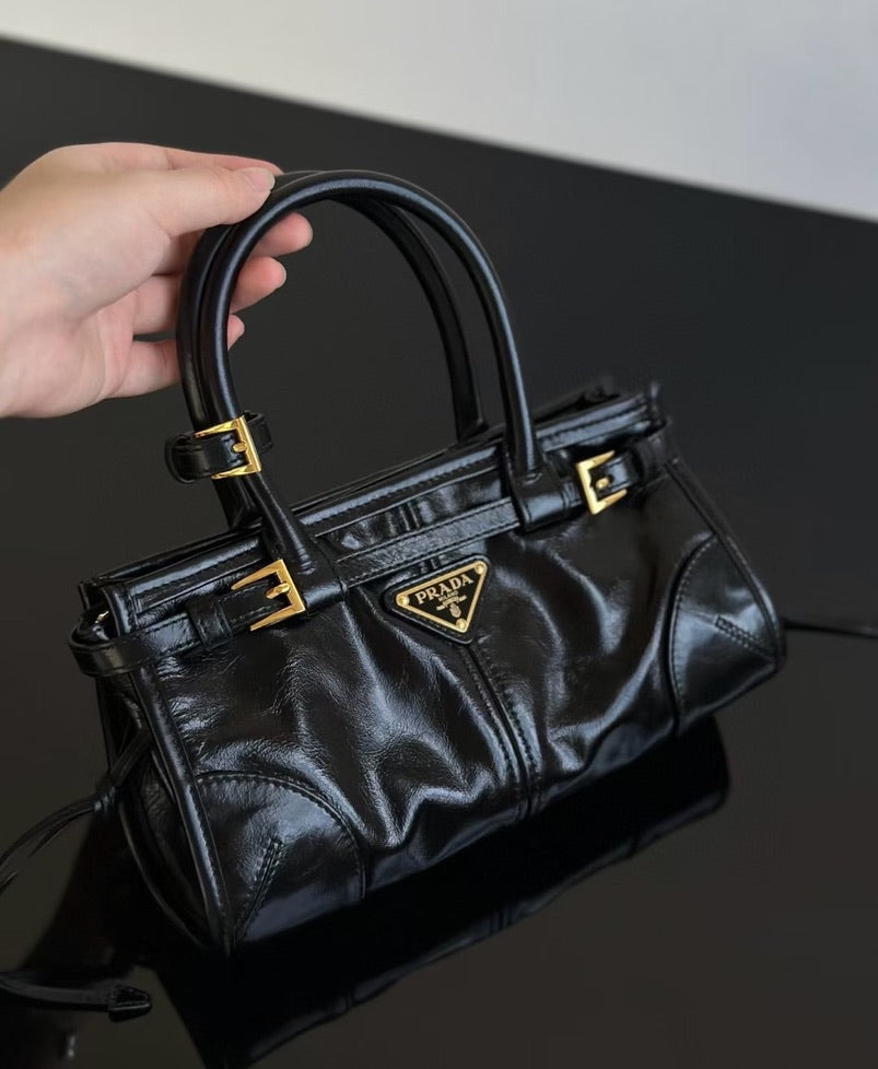 Prada Bonnie Small Leather Shoulder Bag (14 x 26 x 12 cm)