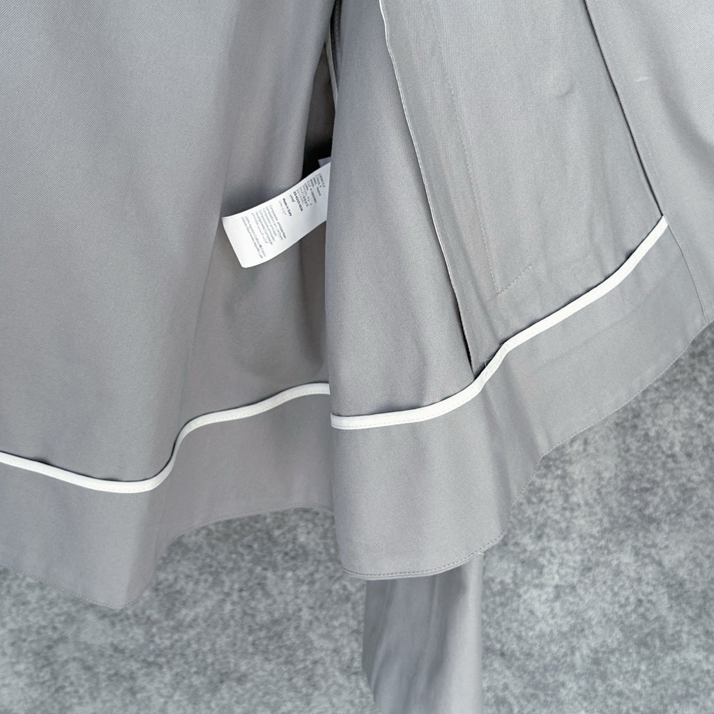 Loewe Cropped Hooded Embroidered Cotton-Twill Jackt in Gray, Size 34/36/38/40