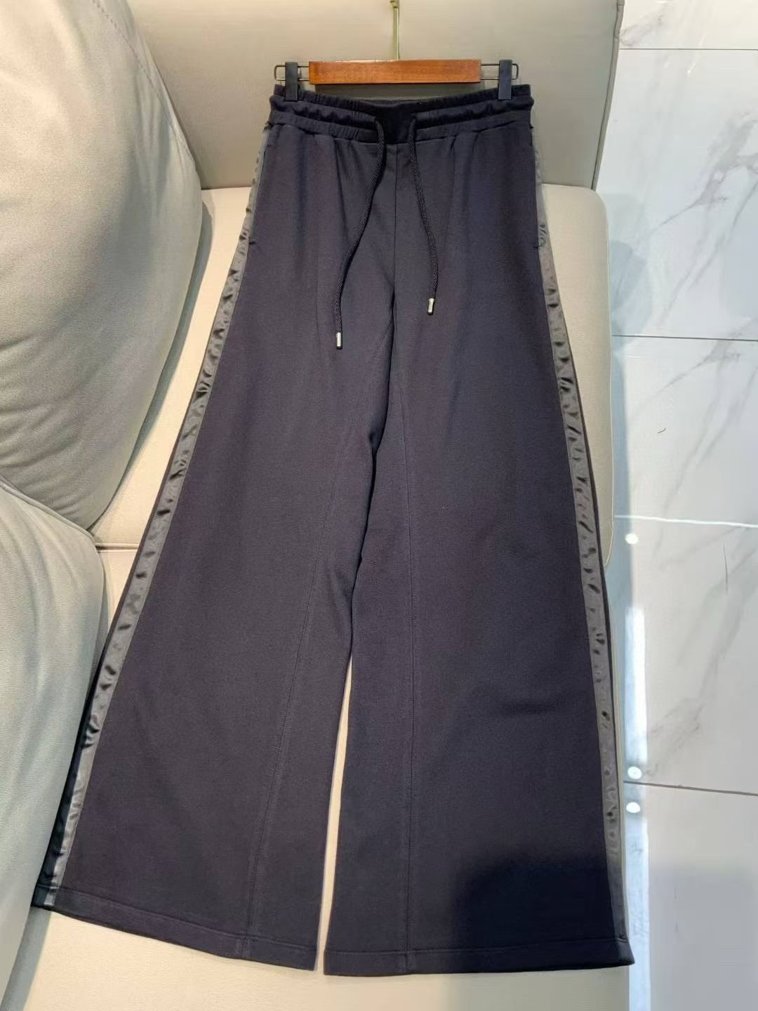 Max Mara MM Hooded Sweatshirt & Pants Set in Gray/Black/White, Size S/M/L