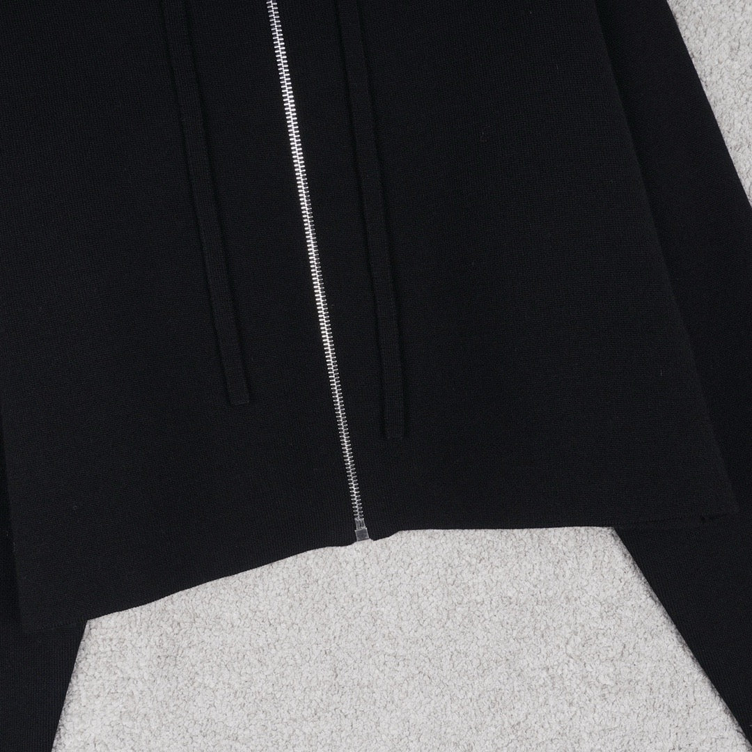 Loewe Wool Anagram Zip-Up Hoodie in White/Black, Size S/M/L