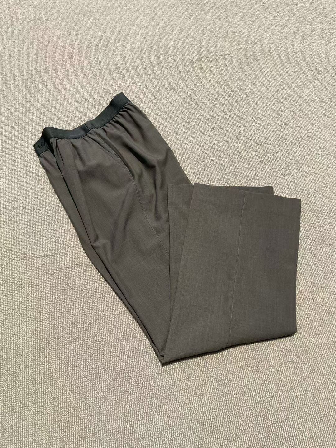 Loewe Wool Straight Leg Pants in Black/Gray, Size XS/S/M/L
