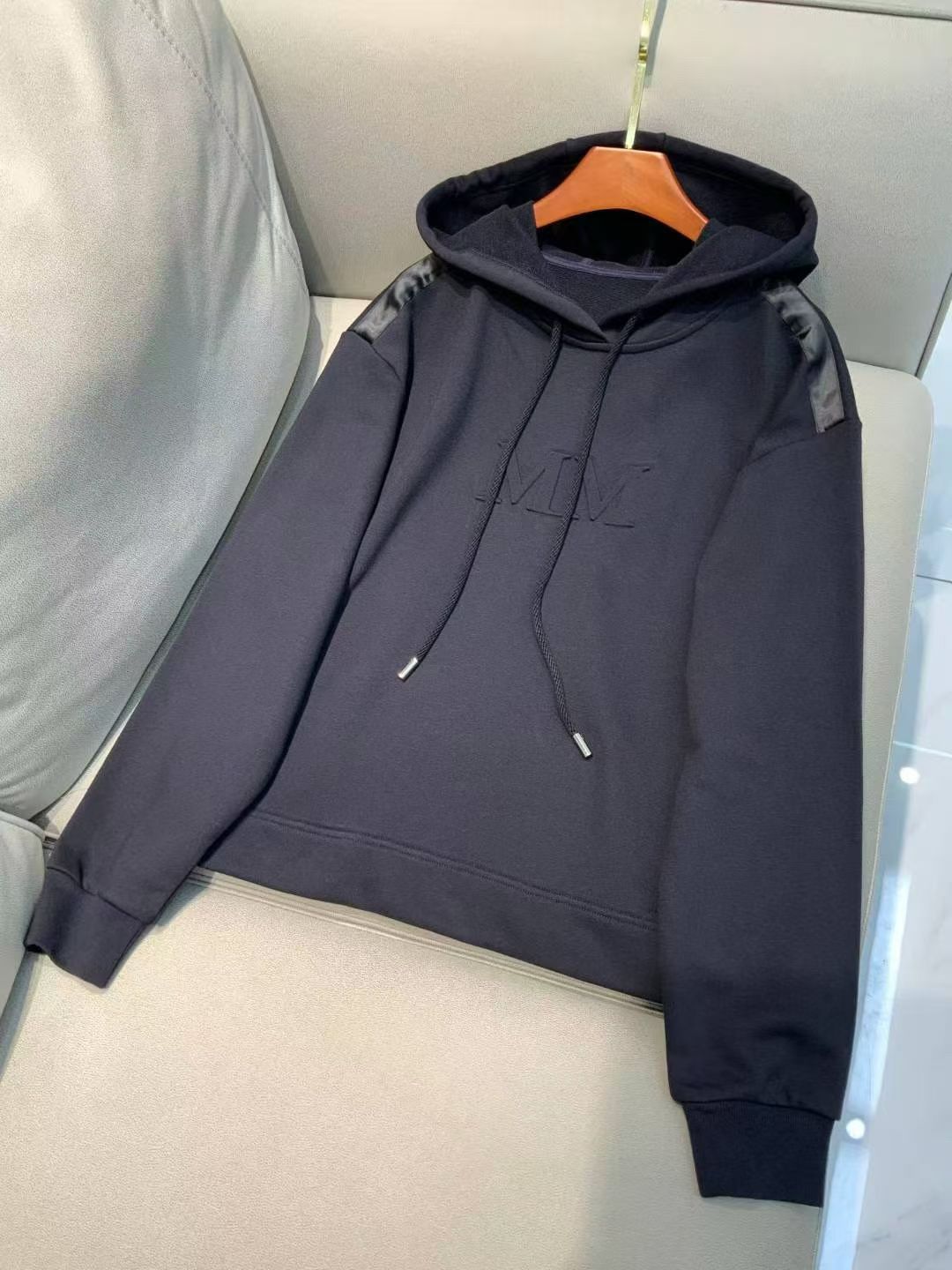 Max Mara MM Hooded Sweatshirt & Pants Set in Gray/Black/White, Size S/M/L