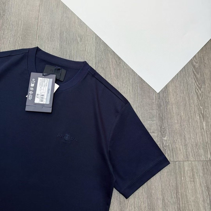 Prada Embroidered Logo Cotton T-Shirt, Size S/M/L/XL/XXL