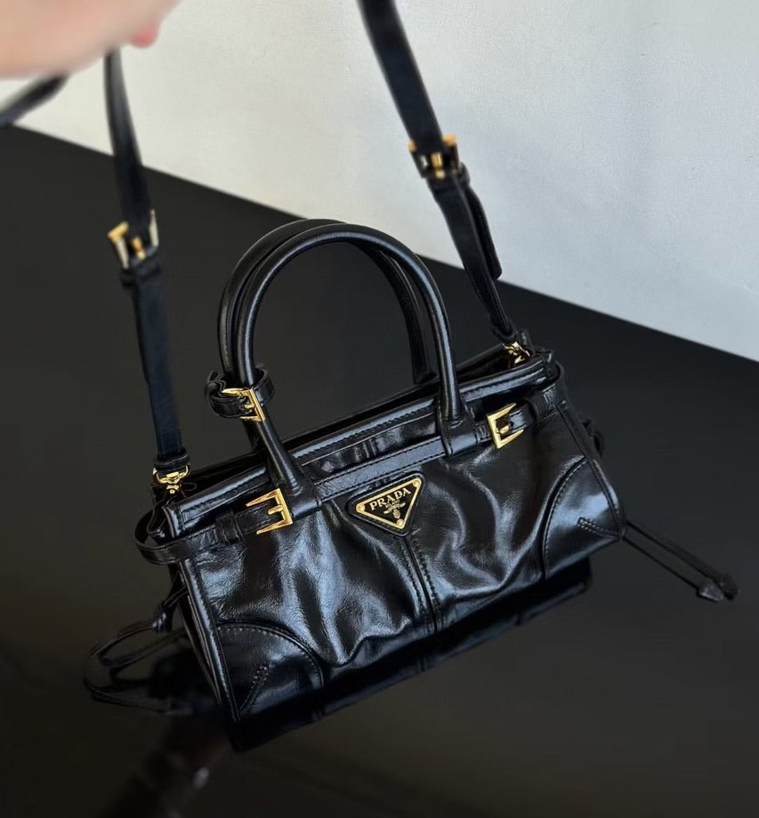 Prada Bonnie Small Leather Shoulder Bag (14 x 26 x 12 cm)