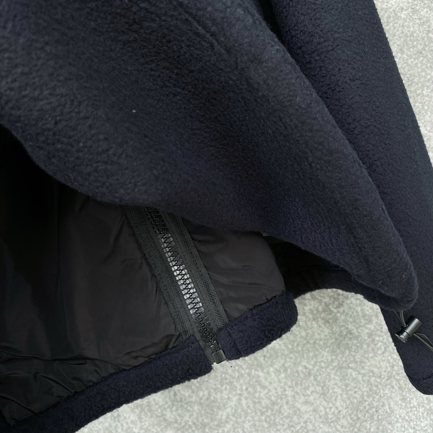 Miu Miu Cotton Fleece Zipper Hoodie in Navy, Size XS/S/M