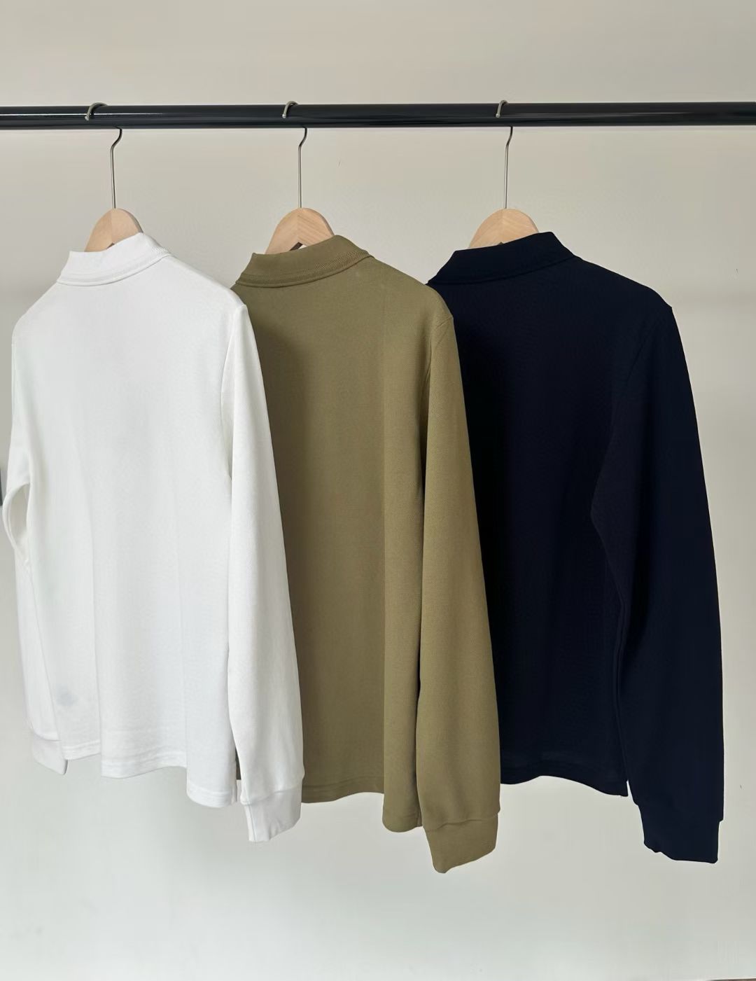 Burberry Long Sleeve Cotton Polo Shirt in Green/White/Blue, Size S/M/L/XL/XXL