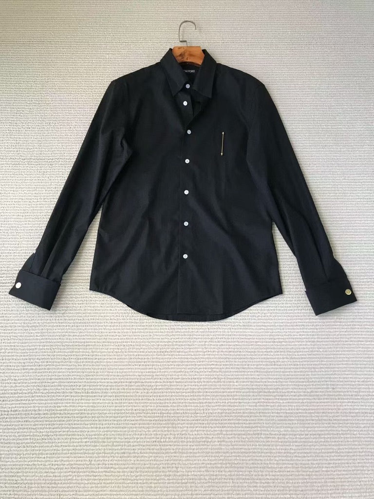 Tom Ford Slim-Fit Pinned-Collar Double-Cuff Cotton-Poplin Shirt, Size 39/40/41/42