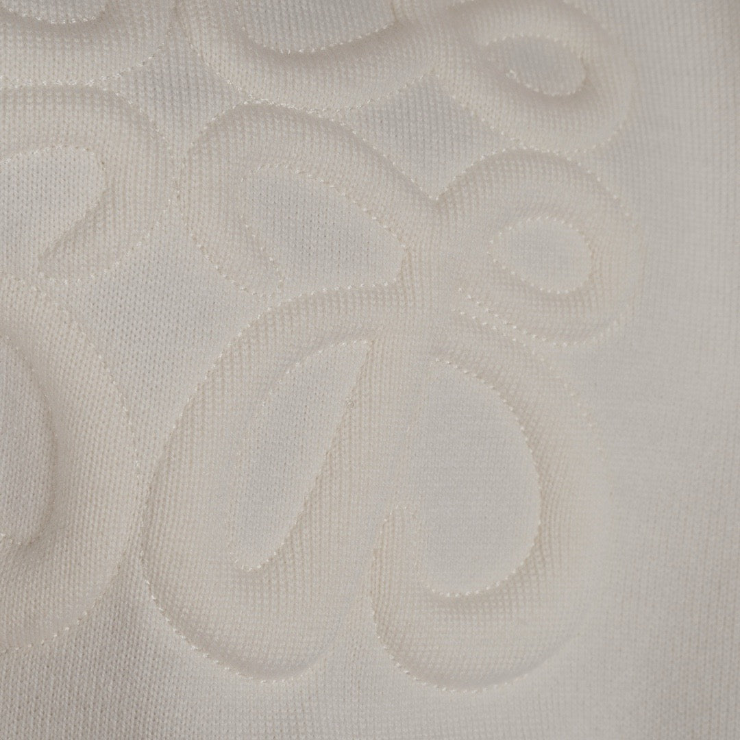 Loewe Wool Anagram Zip-Up Hoodie in White/Black, Size S/M/L