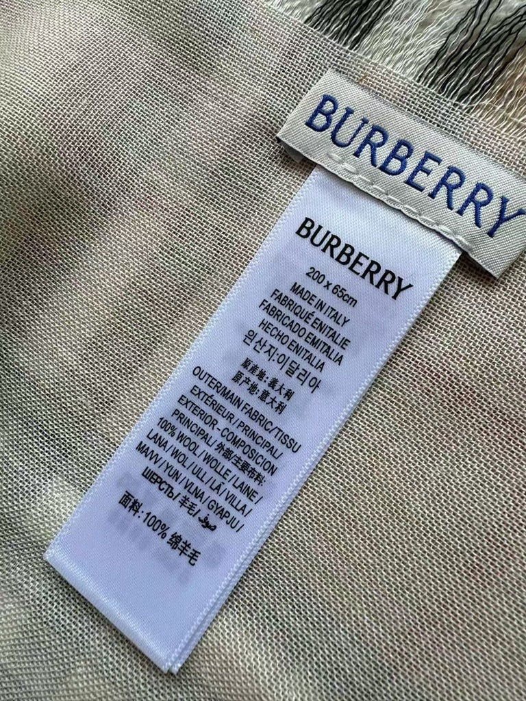 Burberry Wide EKD Check Wool Scarf in Sand (79 x 26 in)