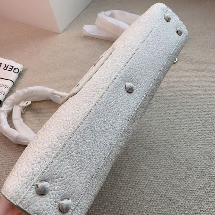 Maison Margiela 5AC Leather Backpack in White (14 x 12.5 x 4 in)