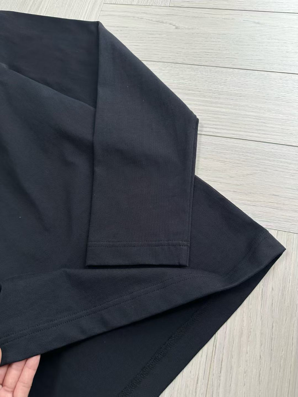 Burberry Long Sleeve Gothic Logo Cotton T-Shirt in Black