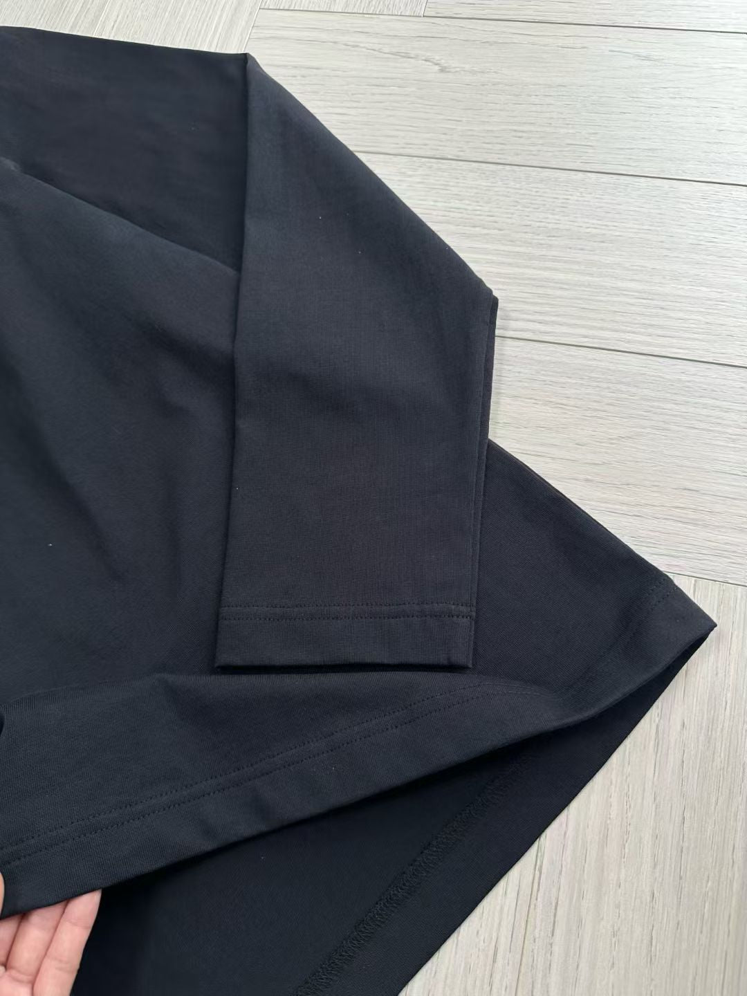 Burberry Long Sleeve Gothic Logo Cotton T-Shirt in Black
