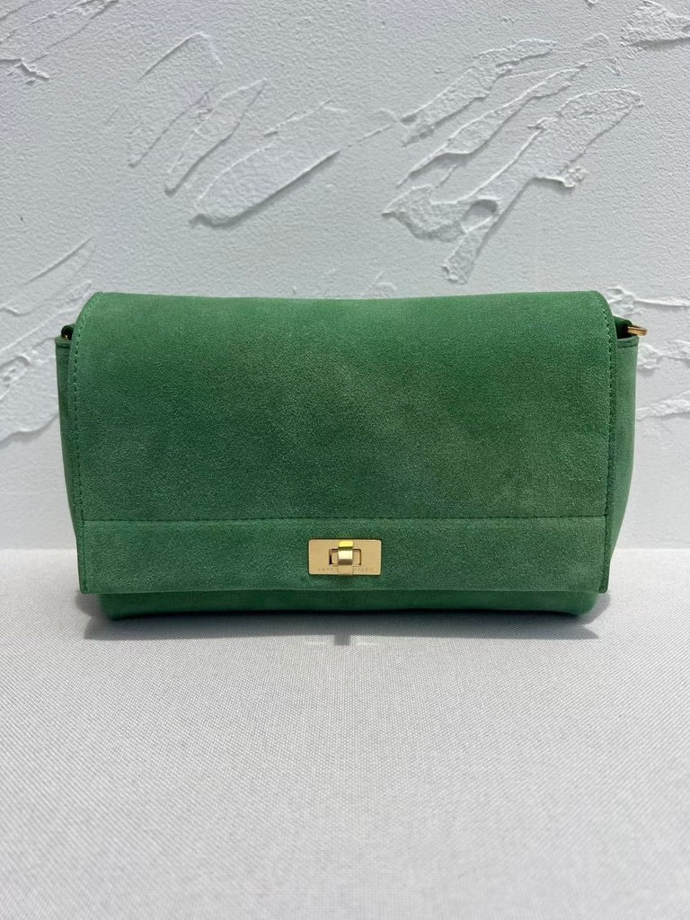 Anya Hindmarch Mortimer Cross-Body Leather Shoulder Bag in Green