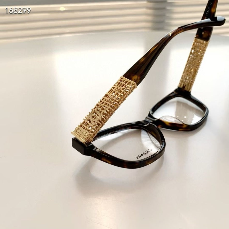 Chanel Cate Eye Optical Glasses in Red/Black/Brown CH3477