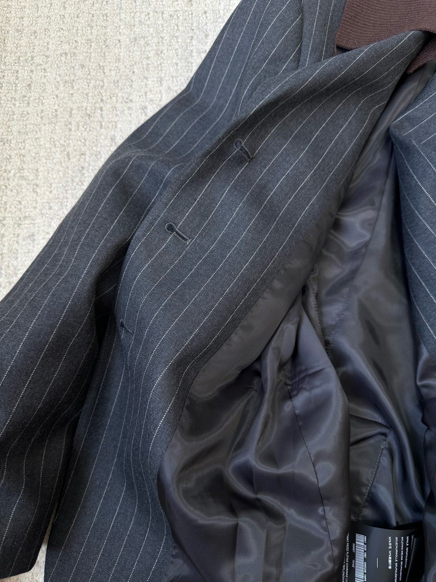 Miu Miu Pinstripe Single-Breasted Blazer Jacket & Pants Set, Size 36/38/40