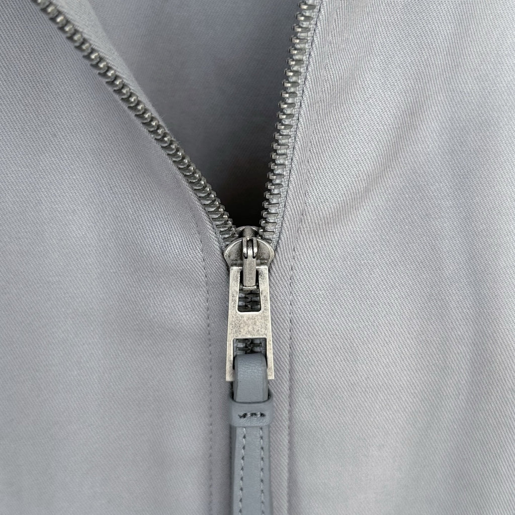 Loewe Cropped Hooded Embroidered Cotton-Twill Jackt in Gray, Size 34/36/38/40