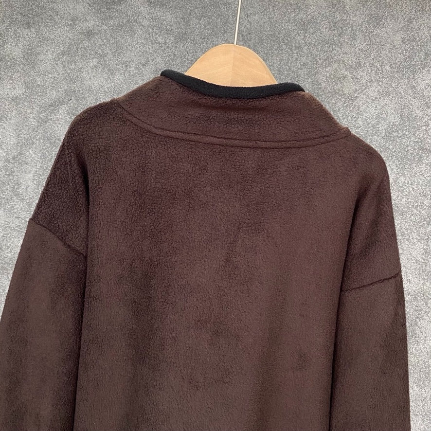 Miu Miu Cotton Fleece Zipper Jacket Brown, Size XS/S/M