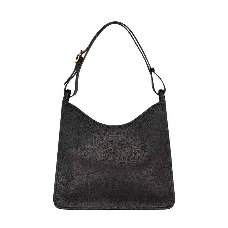 Longchamp Medium Le Foulonne Shoulder Bag in Black