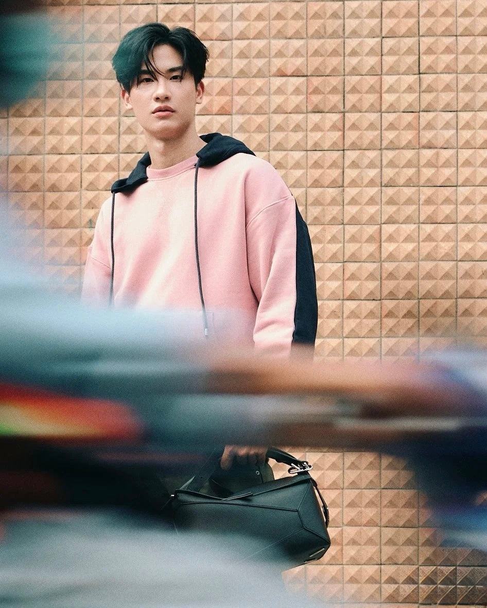 Loewe Hoodie in Pink/Green, Size S/M/L/XL