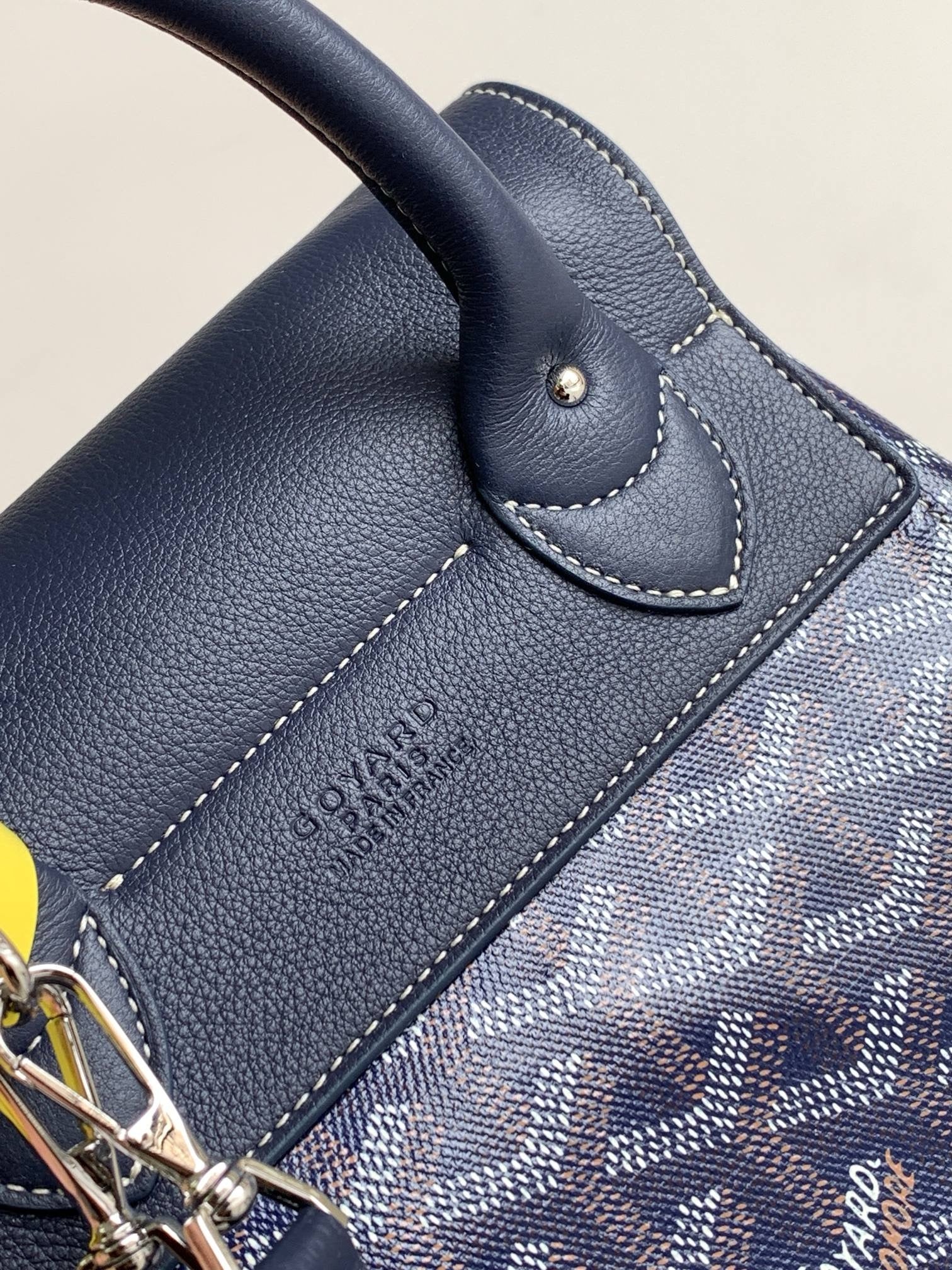 Goyard Goyardine Calfskin Mini Alpin Backpack in Blue (7.5 x 3.5 x 8.25 in)