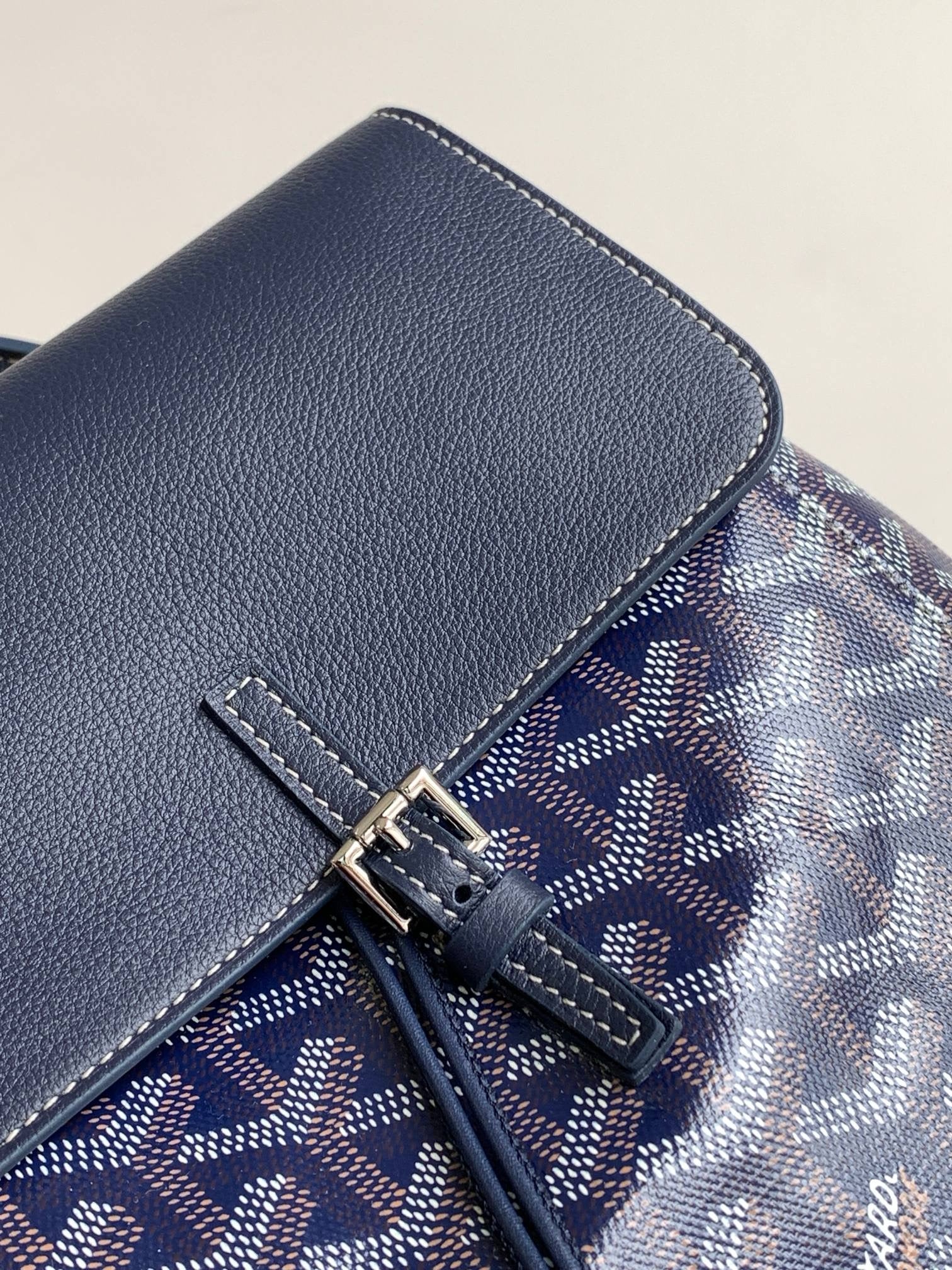 Goyard Goyardine Calfskin Mini Alpin Backpack in Blue (7.5 x 3.5 x 8.25 in)