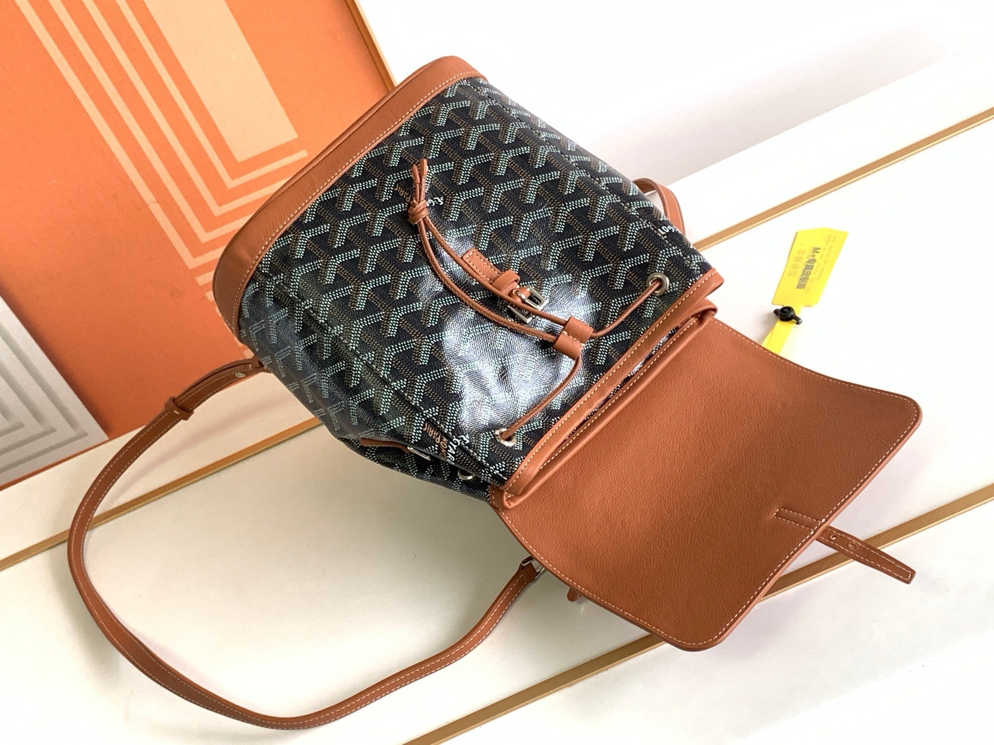 Goyard Goyardine Calfskin Mini Alpin Backpack in Brown (7.5 x 3.5 x 8.25 in)