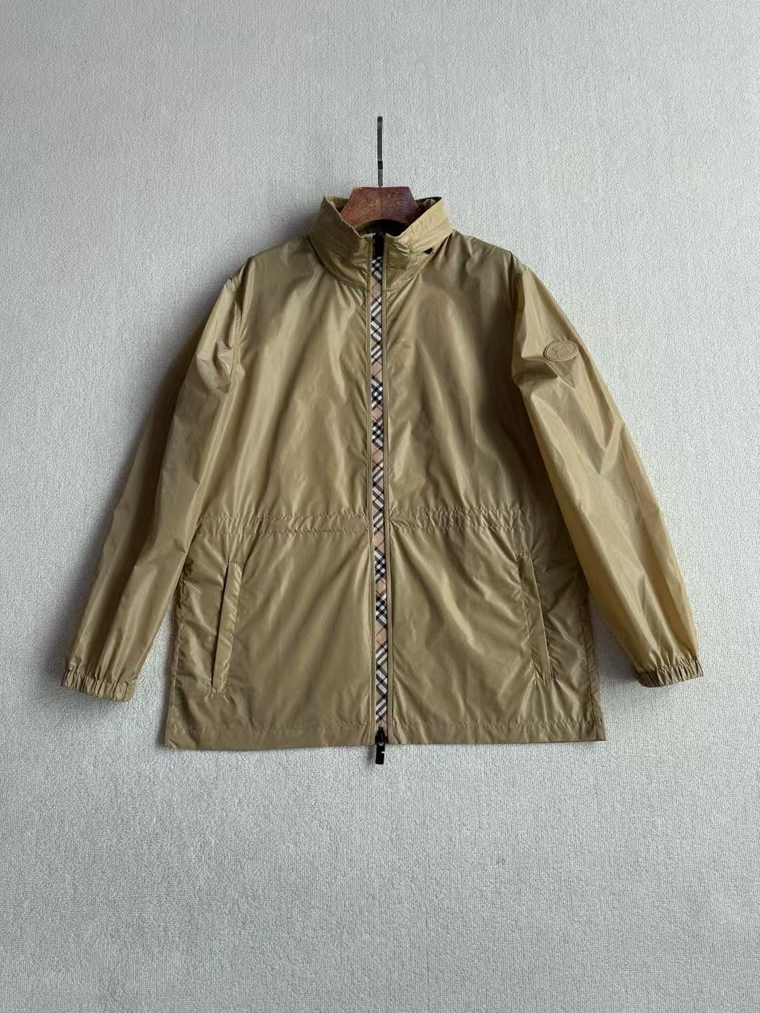 Burberry Check Trim Short Nylon Parka, Size S/M/L/XL/XXL