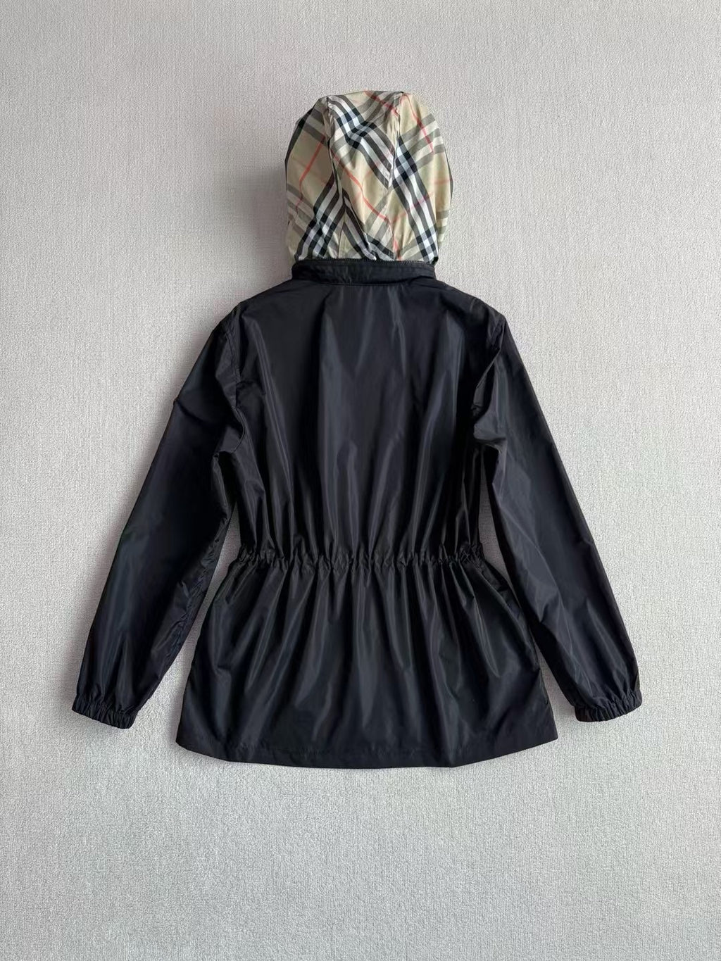Burberry Check Trim Short Nylon Parka, Size S/M/L/XL/XXL