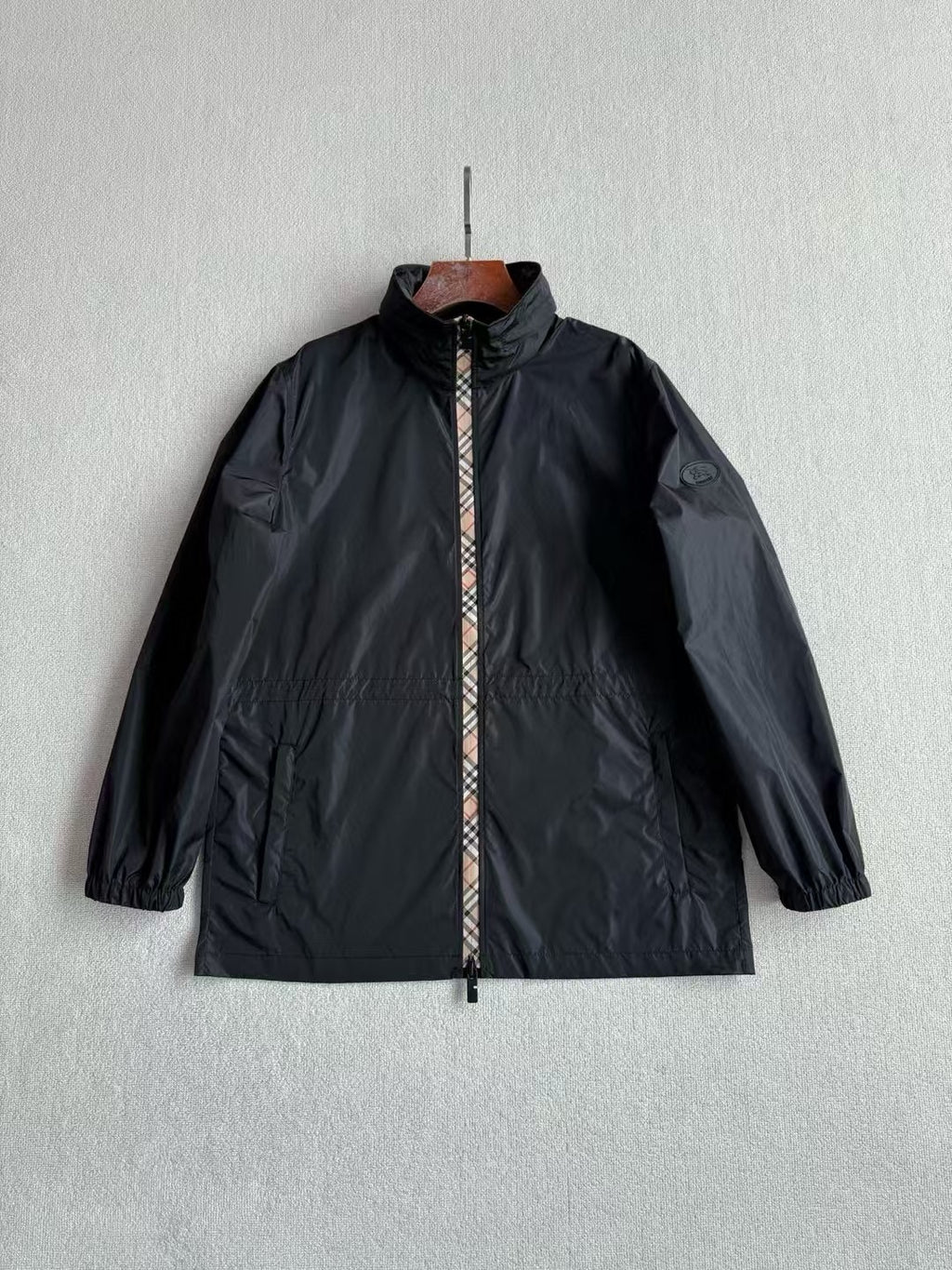 Burberry Check Trim Short Nylon Parka, Size S/M/L/XL/XXL
