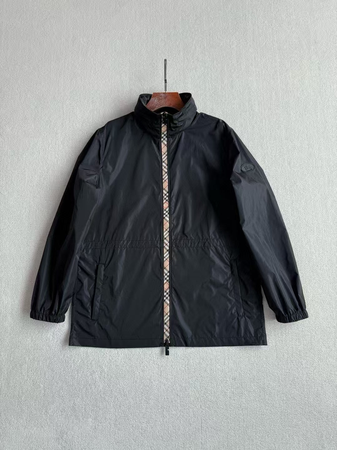 Burberry Check Trim Short Nylon Parka, Size S/M/L/XL/XXL